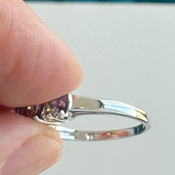 💜 Amethyst and cubic zirconia sterling silver (925) ring - Picture 11 of 11